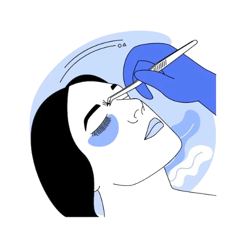 Eyelash extensions and transplants